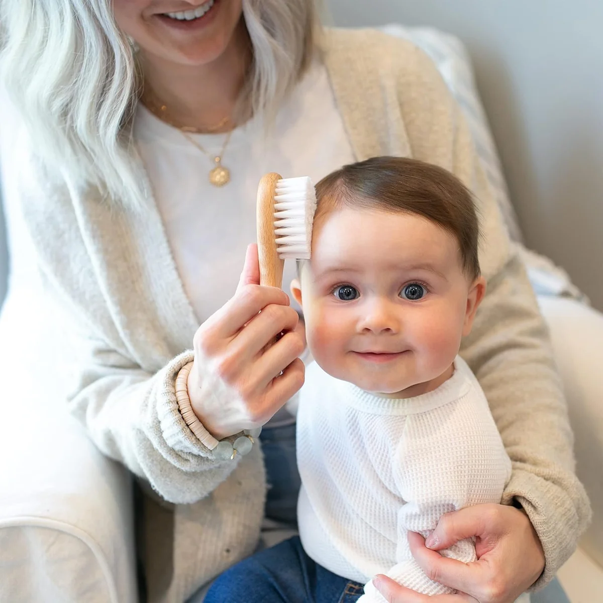 Dr. Brown's Soft and Safe Baby Brush + Comb Durable Wood Gentle Bristles New image 3