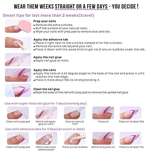 BTArtbox Press On Nails Short - Black French Almond 32 Soft Gel Glue On Nails Kit - New image 7