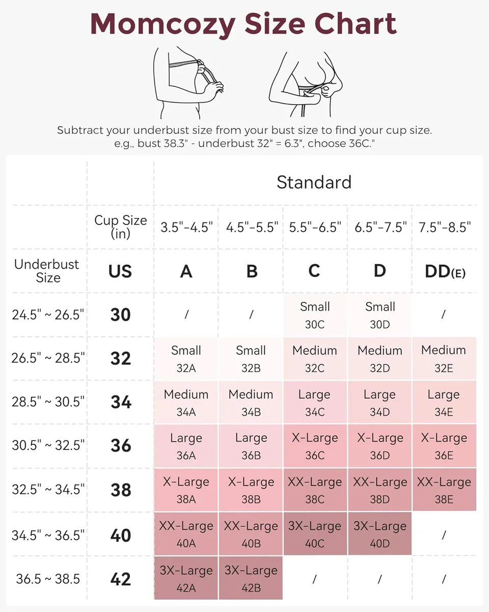 Momcozy Nursing Bras for Breastfeeding YN21 Seamless Ultra Comfort Black/Beige X-Large New image 14