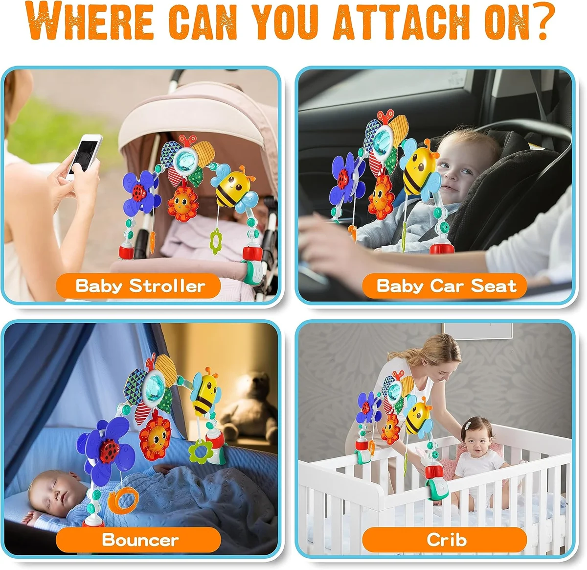 Lynncare Adjustable Arch Bassinet Toys HE0305 Sensory Activity Toy Medium, Small New image 3
