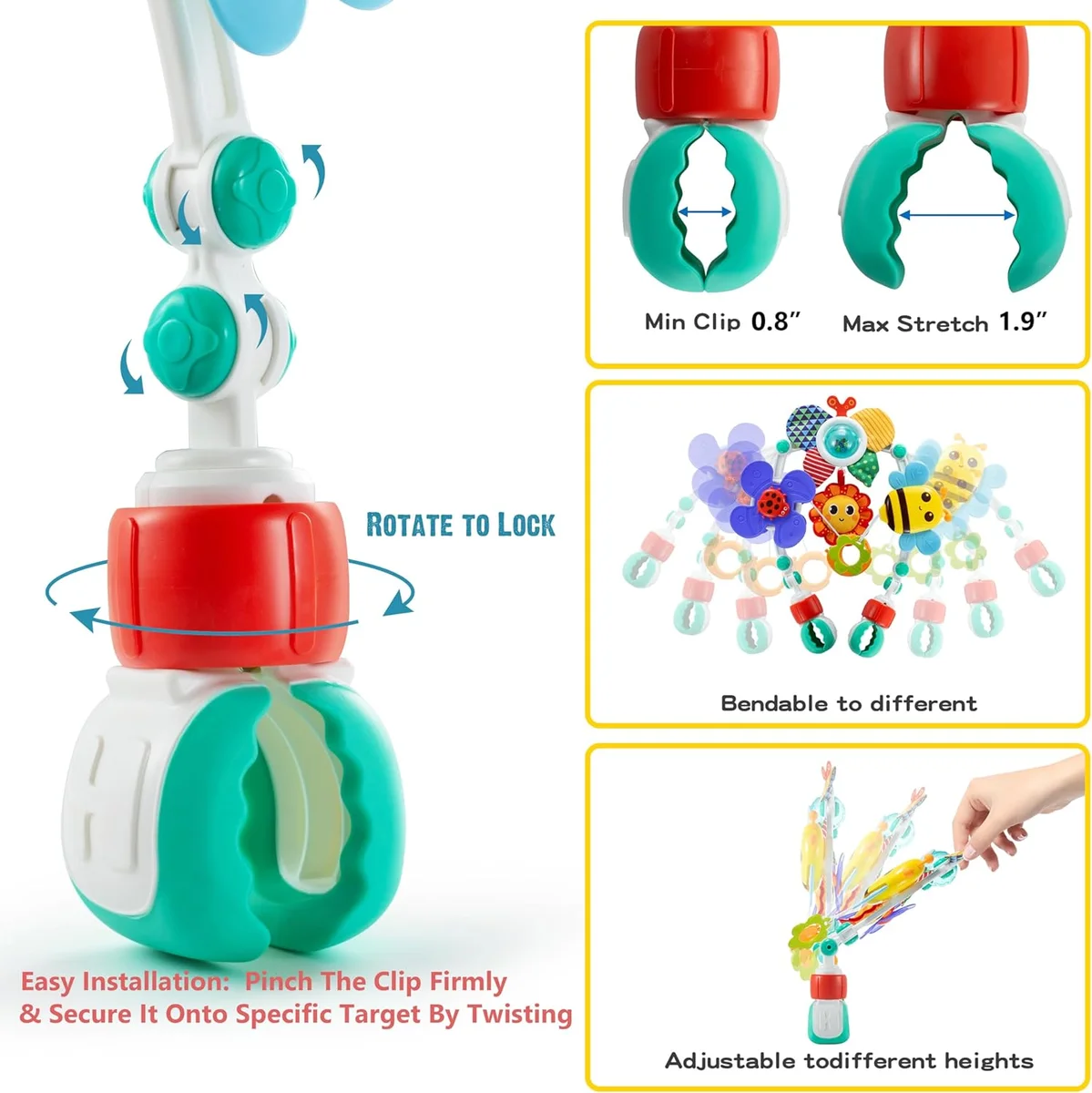 Lynncare Adjustable Arch Bassinet Toys HE0305 Sensory Activity Toy Medium, Small New image 4
