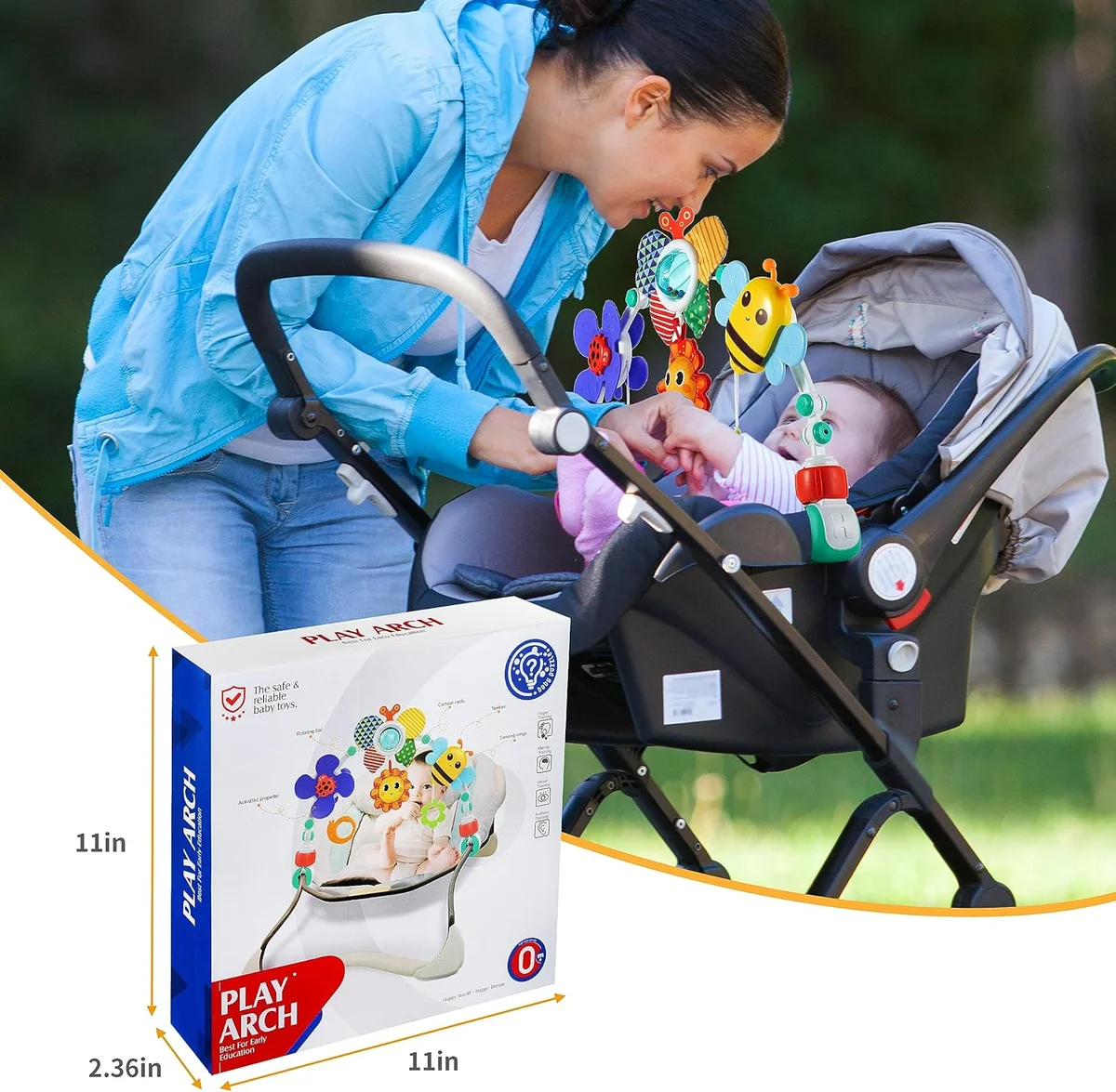 Lynncare Adjustable Arch Bassinet Toys HE0305 Sensory Activity Toy Medium, Small New image 6
