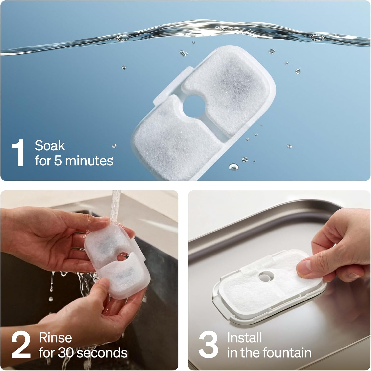 PETLIBRO Replacement Filters for Dockstream Cat Water Fountain PLWF005 8 Count Multi-layer Filtration White New image 8