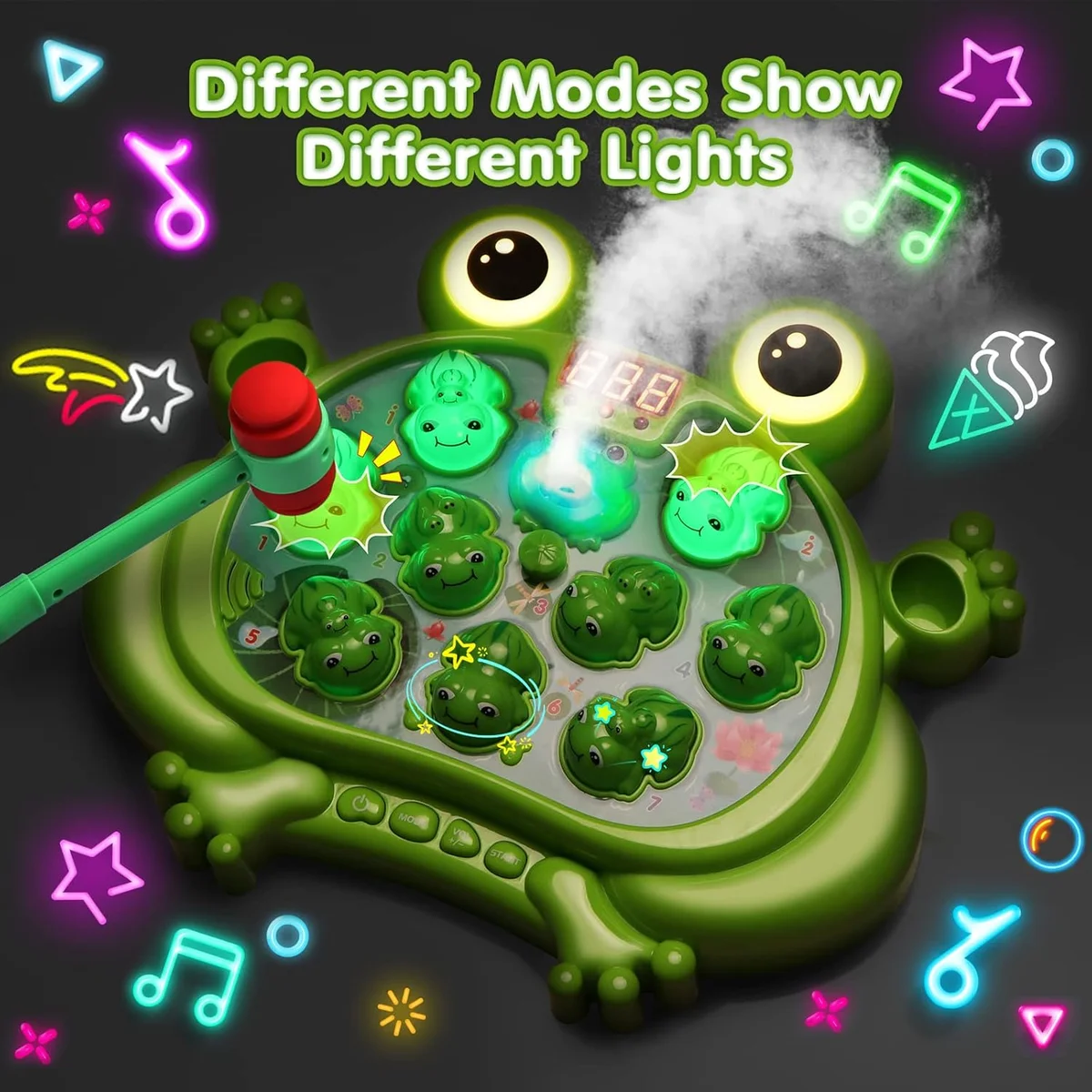 HopeRock Whack A Frog Game 5 Modes 45 Levels Multicolored New image 3