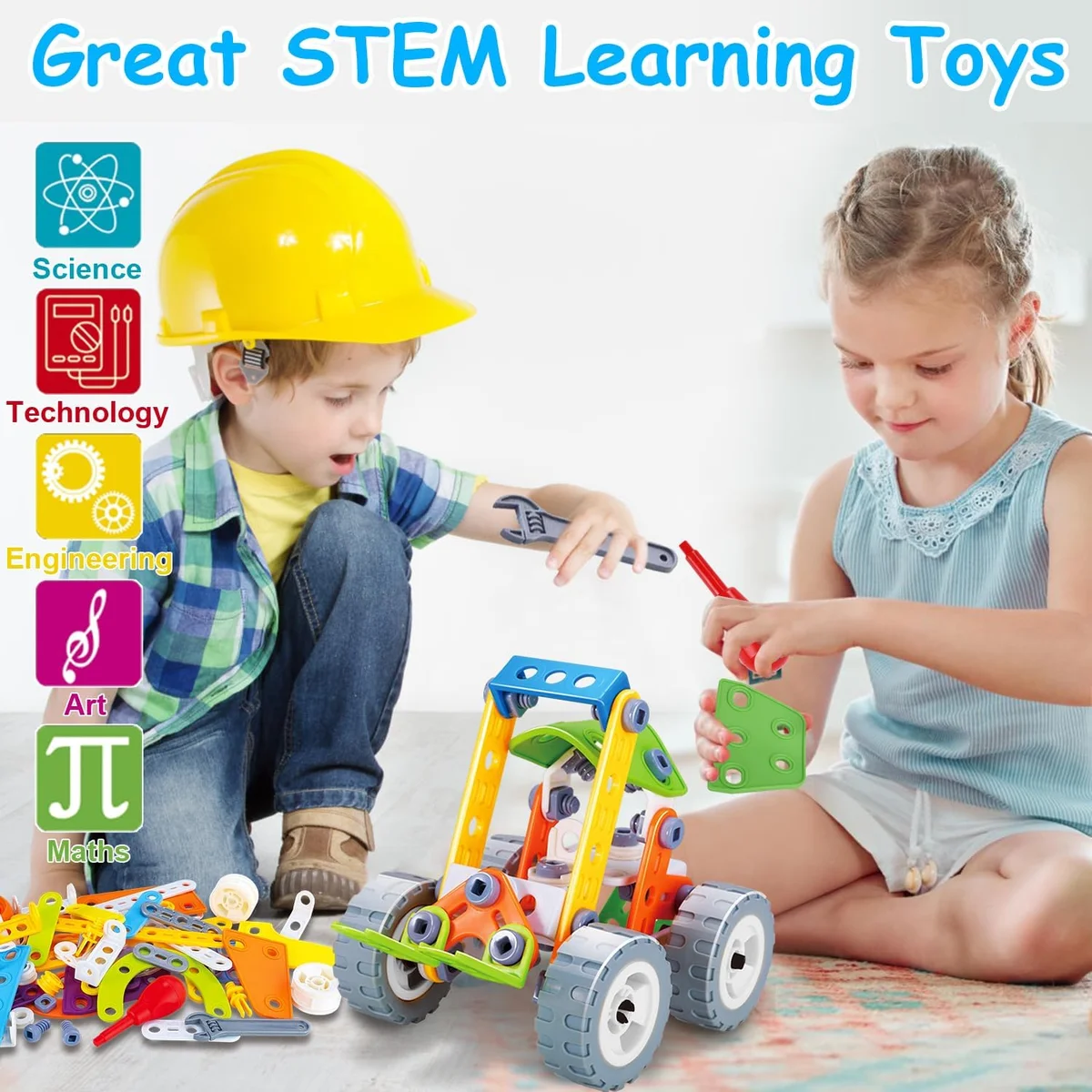 Tsomtto 10 in 1 STEM Toys Building Kits 167 Pieces for Kids Ages 3-8 Plastic New image 4