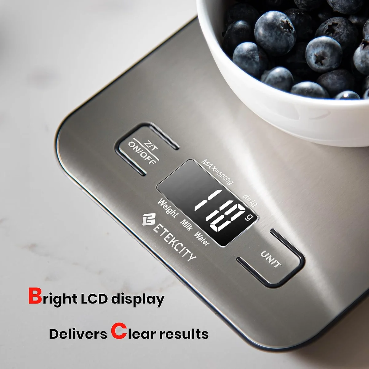 Etekcity Food Kitchen Scale Digital Grams and Ounces 11lb Stainless Steel New image 4