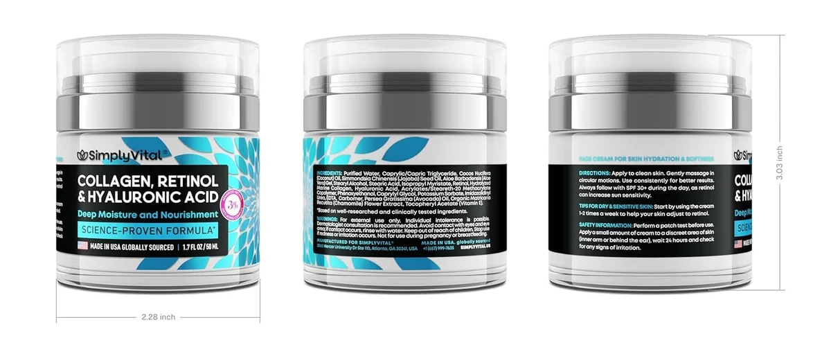 SimplyVital Anti-Aging Face Moisturizer with Retinol 1.7 fl oz - New image 9