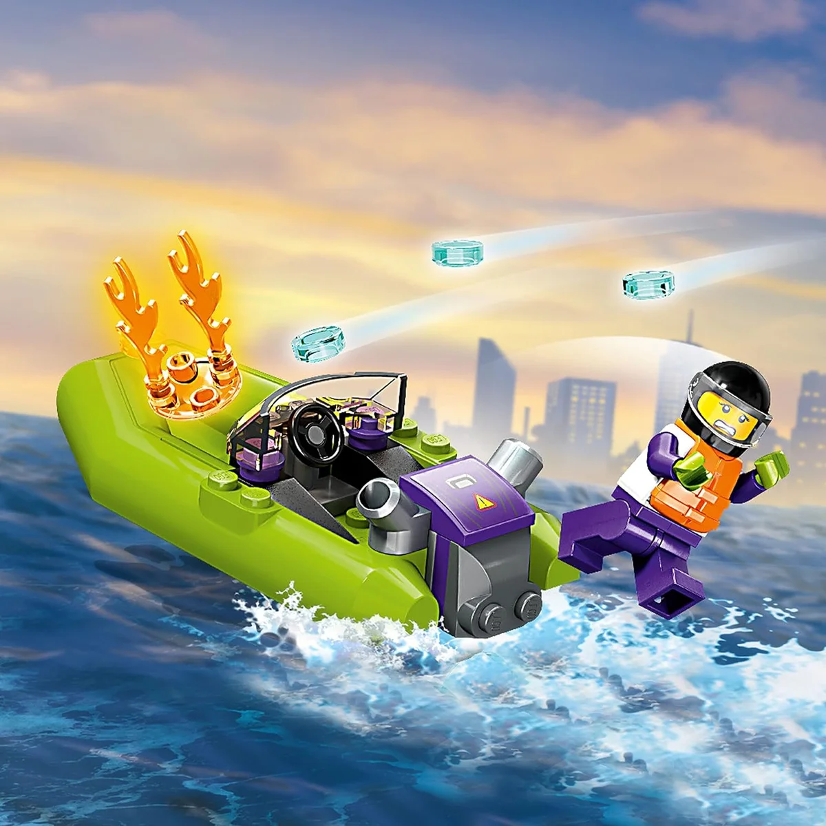 LEGO City Fire Rescue Boat Building Set 60373 Floatable Toy 144 Pieces Multicolor New image 4