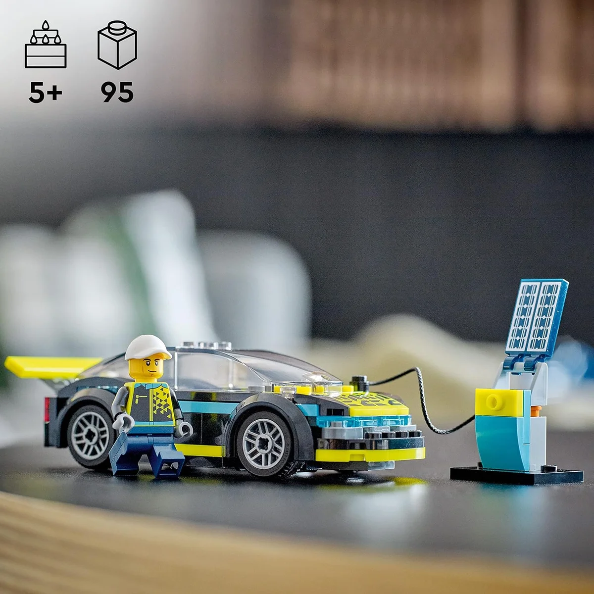 LEGO City Electric Sports Car 60383 Toy for Kids 5+ with Racing Driver Minifigure Multicolor New image 2