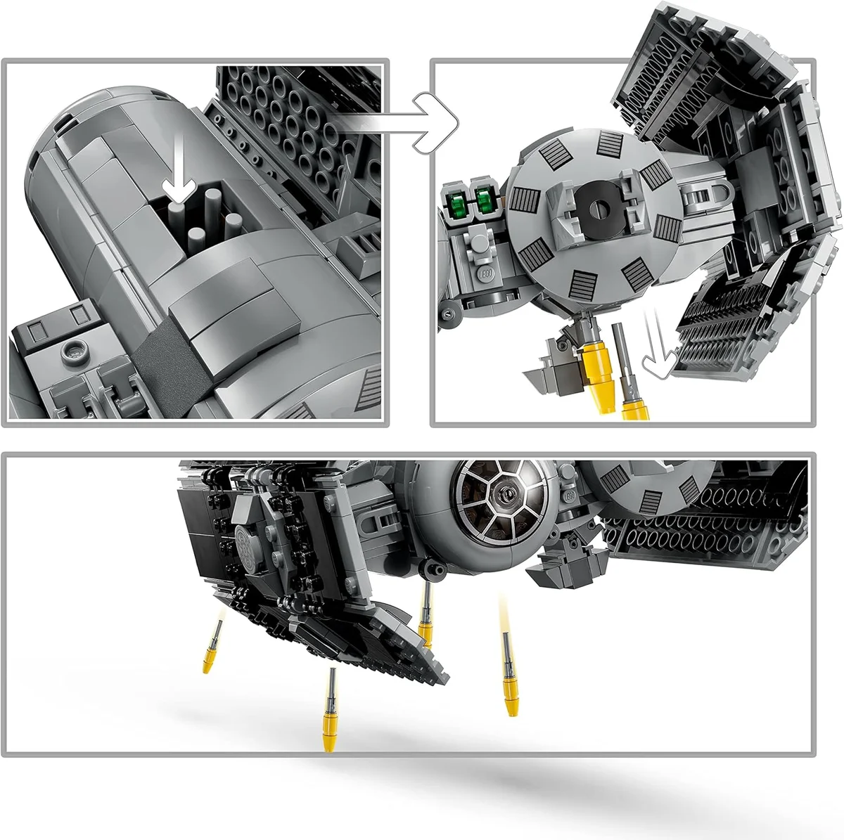 LEGO Star Wars TIE Bomber Model Building Kit 75347 with Gonk Droid and Darth Vader Minifigure Multicolor New image 3