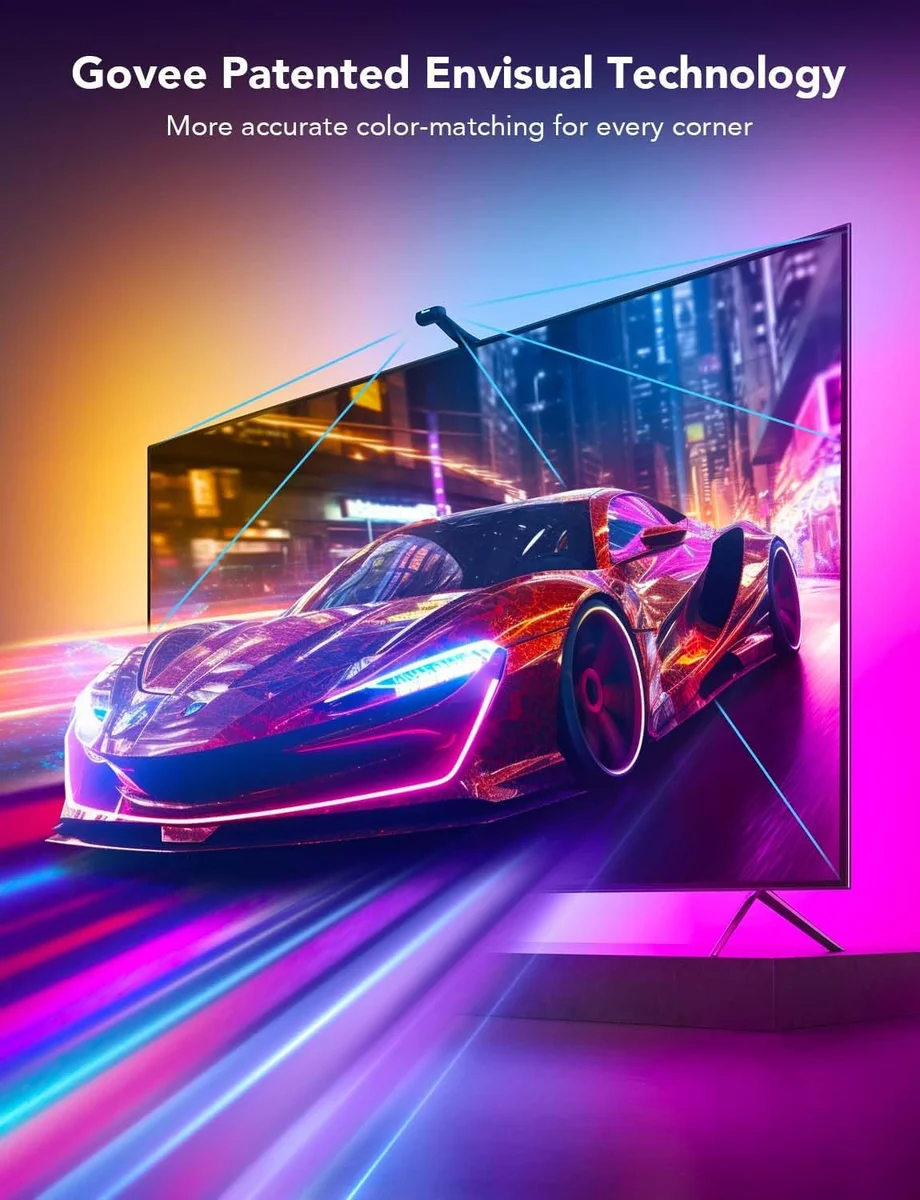 Govee Envisual TV LED Backlight T2 H605C 11.8ft RGBIC Wi-Fi for 55-65 inch TVs Multicolor New image 2