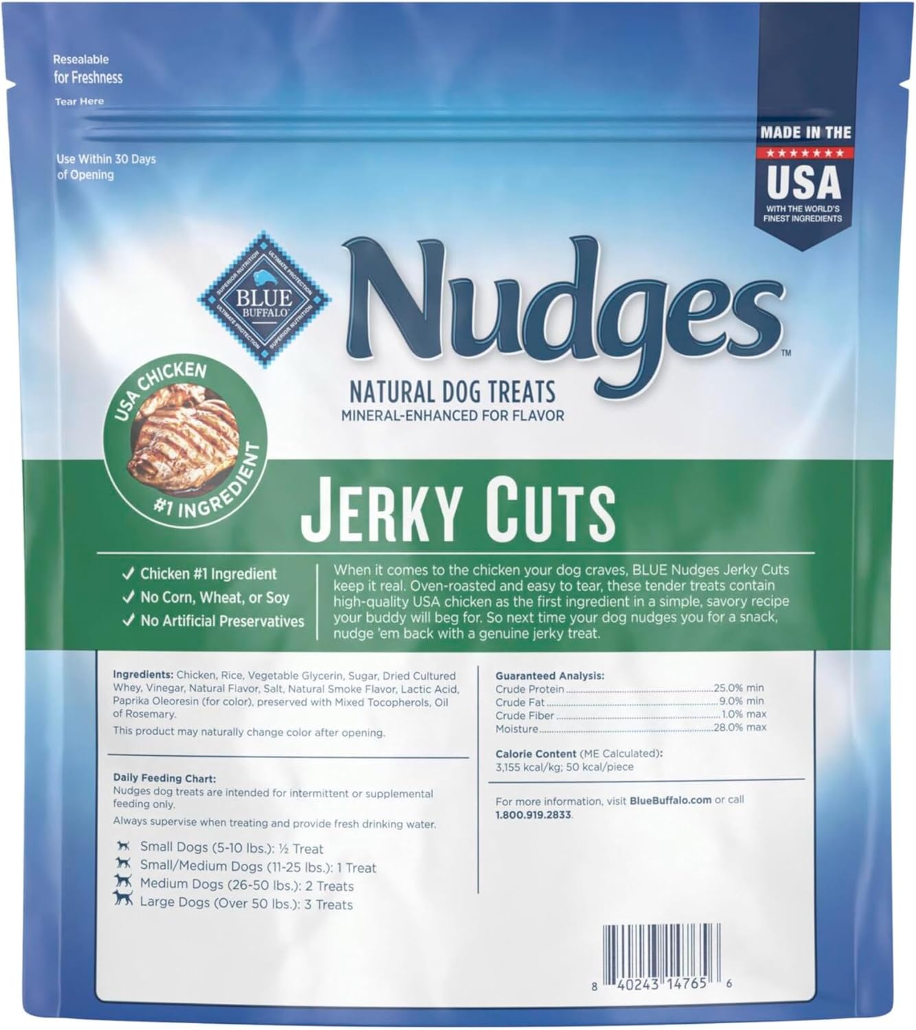 Blue Buffalo Nudges Jerky Cuts Natural Dog Treats 804286 36 Ounce Pack of 1 Chicken New image 2