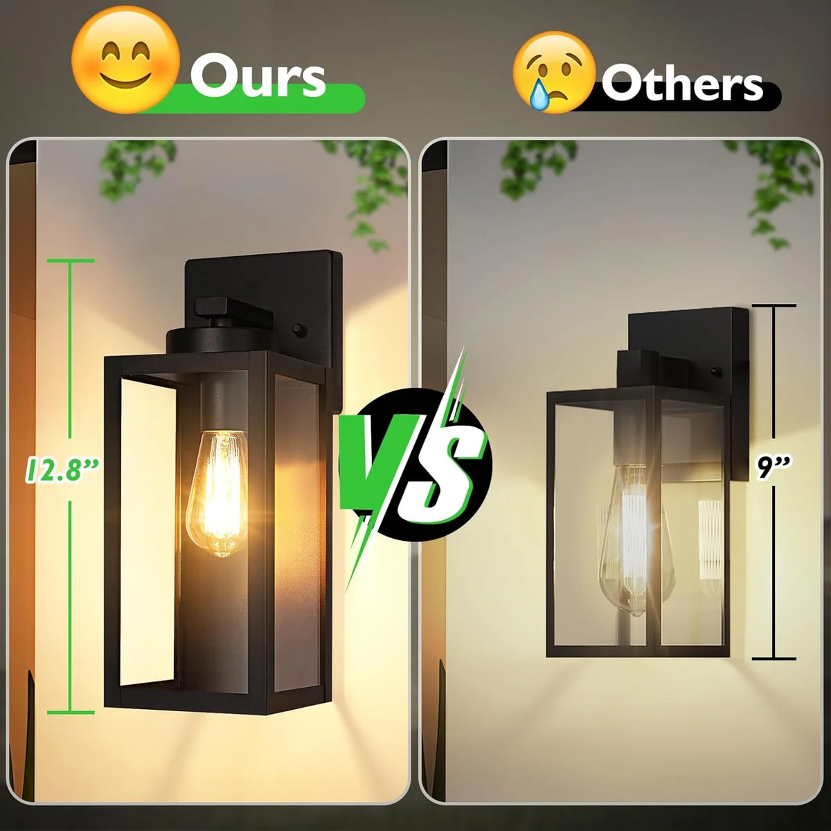 BesLowe Outdoor Wall Light Fixtures E26 Waterproof Modern Matte Black 2-Pack - New image 2