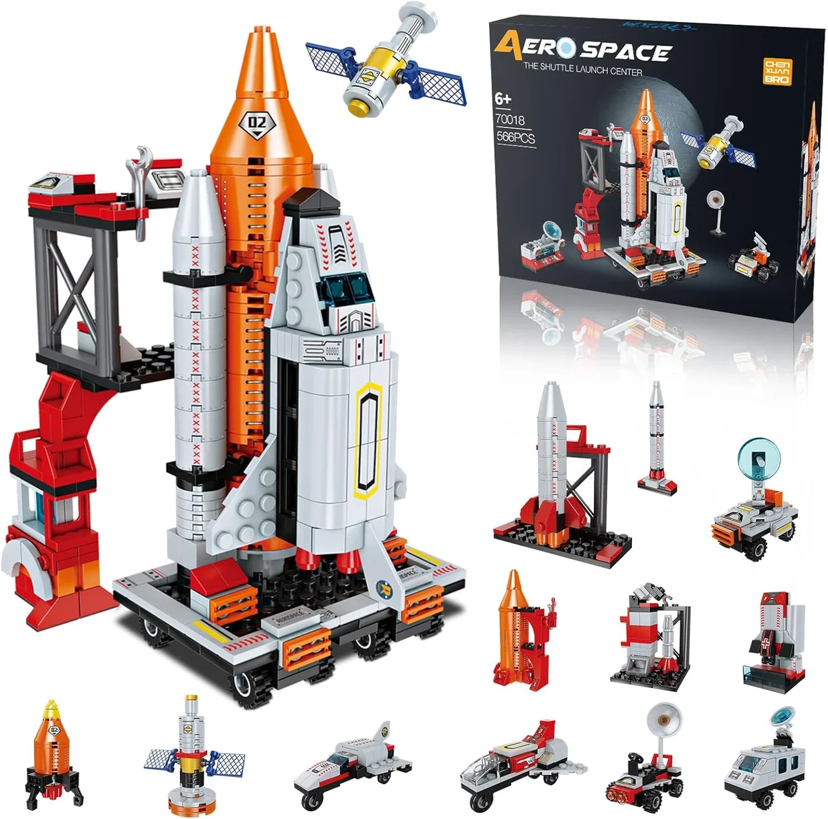 chenxuanbro Space Exploration Shuttle Toys 566 PCS 12-in-1 STEM Building Kit Multicolor New
