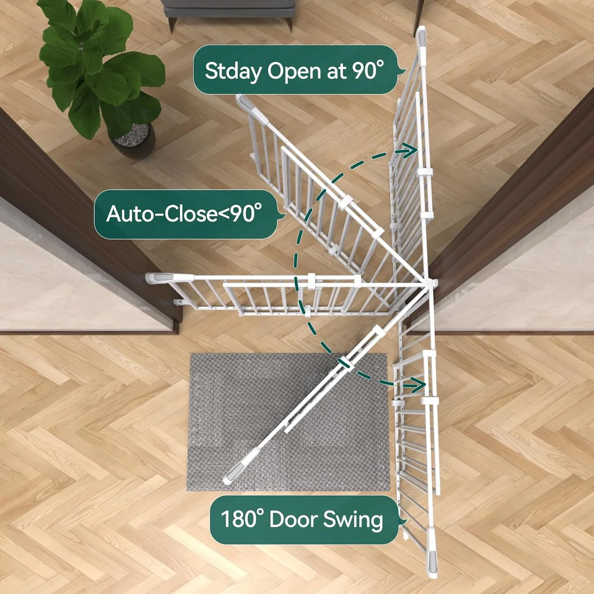 Babelio Baby Gate for Stairs 26-43" W 28" H No Bottom Bar - New image 5