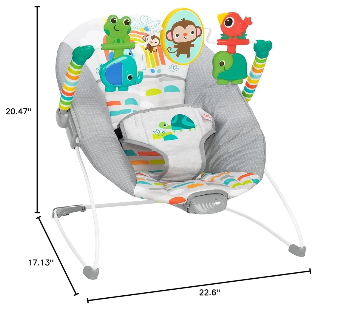 Bright Starts Playful Paradise Comfy Baby Bouncer Seat Model 13070 Soothing Vibration, Unisex, New image 10