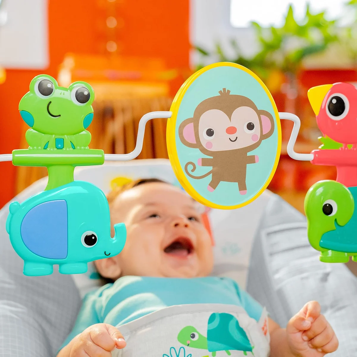 Bright Starts Playful Paradise Comfy Baby Bouncer Seat Model 13070 Soothing Vibration, Unisex, New image 7
