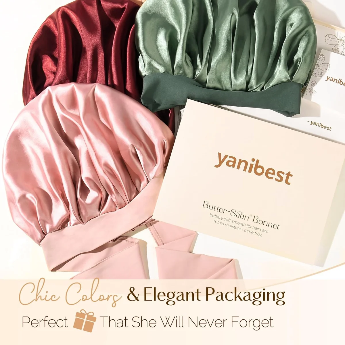 YANIBEST Adjustable Satin Bonnet for Sleeping Women Double Layer Hair Wrap Blush Pink New image 9