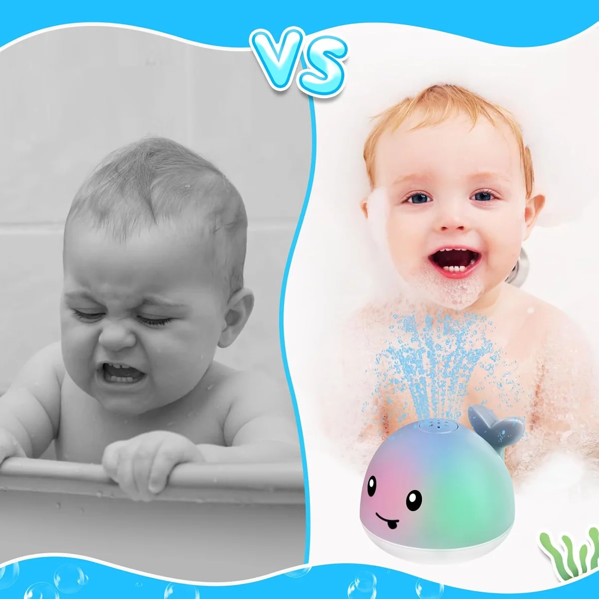 ANGGIKO Baby Bath Toys Whale Sprinkler Rechargeable Grey New image 7