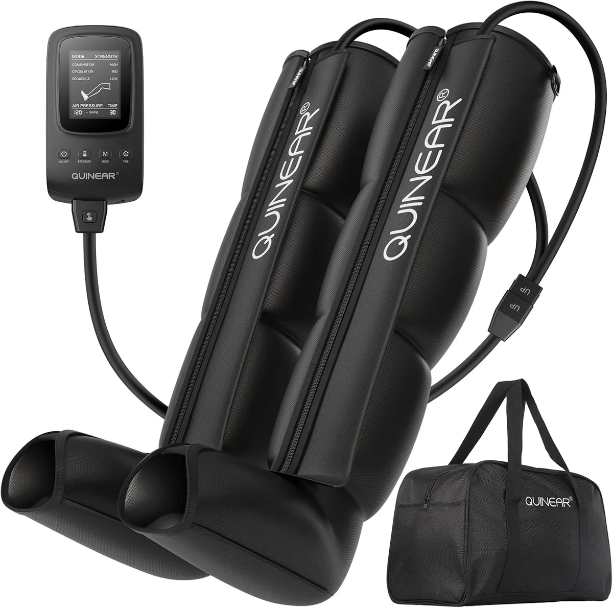 QUINEAR Air Compression Recovery System Leg Recovery System 4 Air Chambers Black New