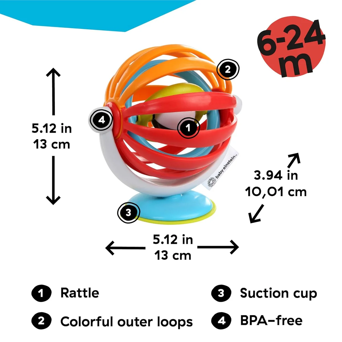 Baby Einstein Sticky Spinner High Chair Activity Toy Model 11522 BPA-Free Plastic Medium New image 6