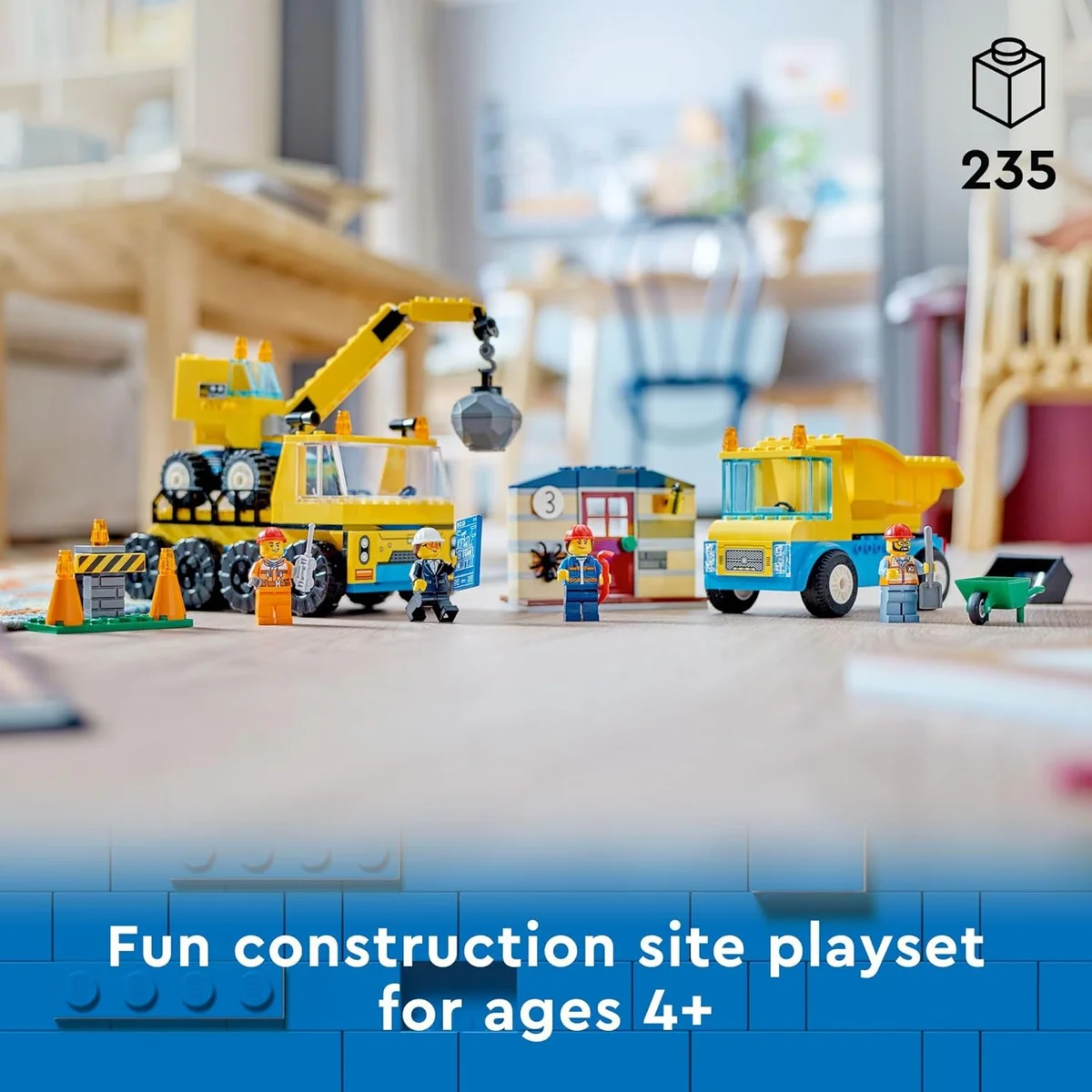 LEGO City Construction Trucks and Wrecking Ball Crane 60391 Building Toy Set 235 Pieces - New image 2