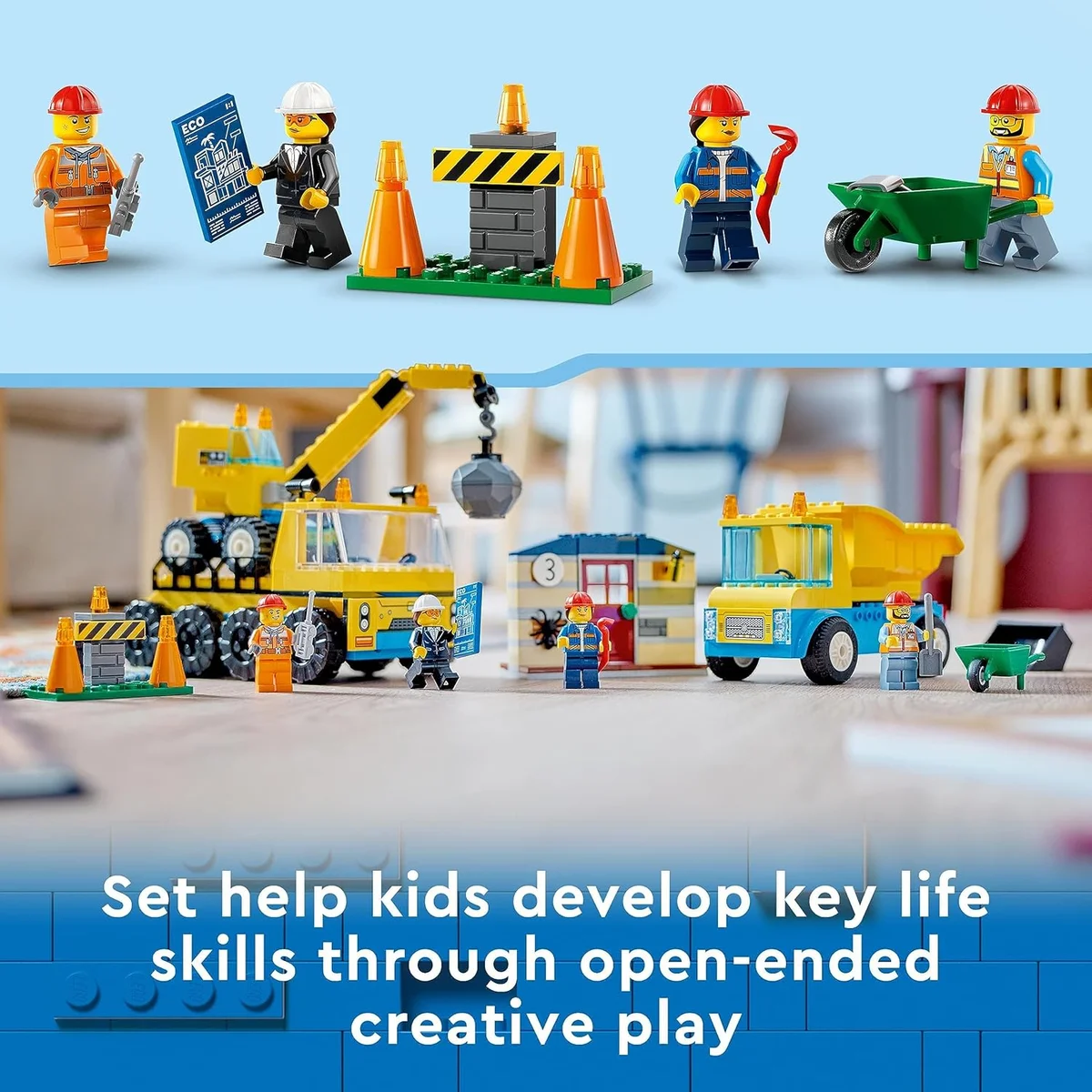 LEGO City Construction Trucks and Wrecking Ball Crane 60391 Building Toy Set 235 Pieces - New image 7