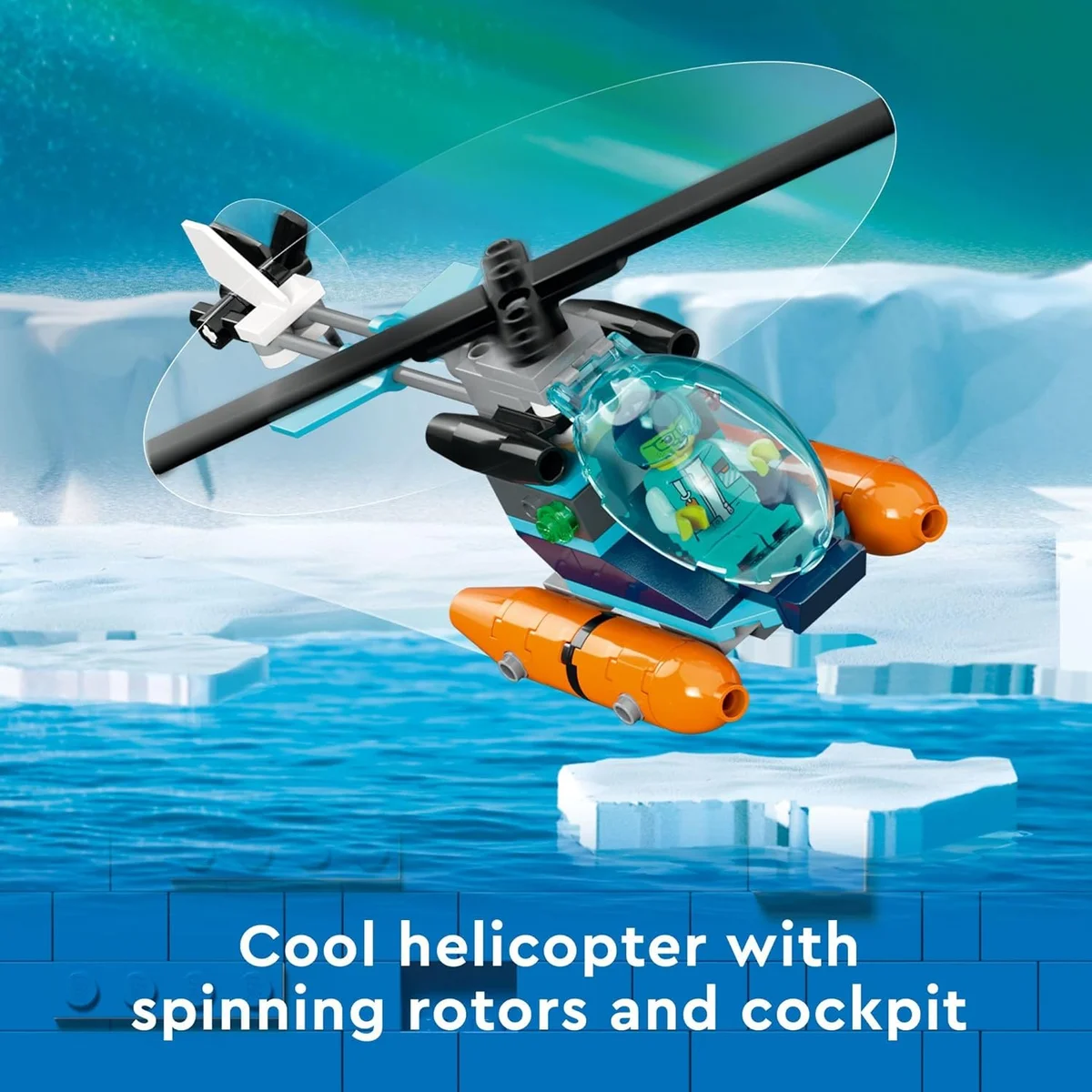 LEGO Arctic Explorer Ship 60368 Building Toy Set Floatable Boat Helicopter Dinghy New image 4