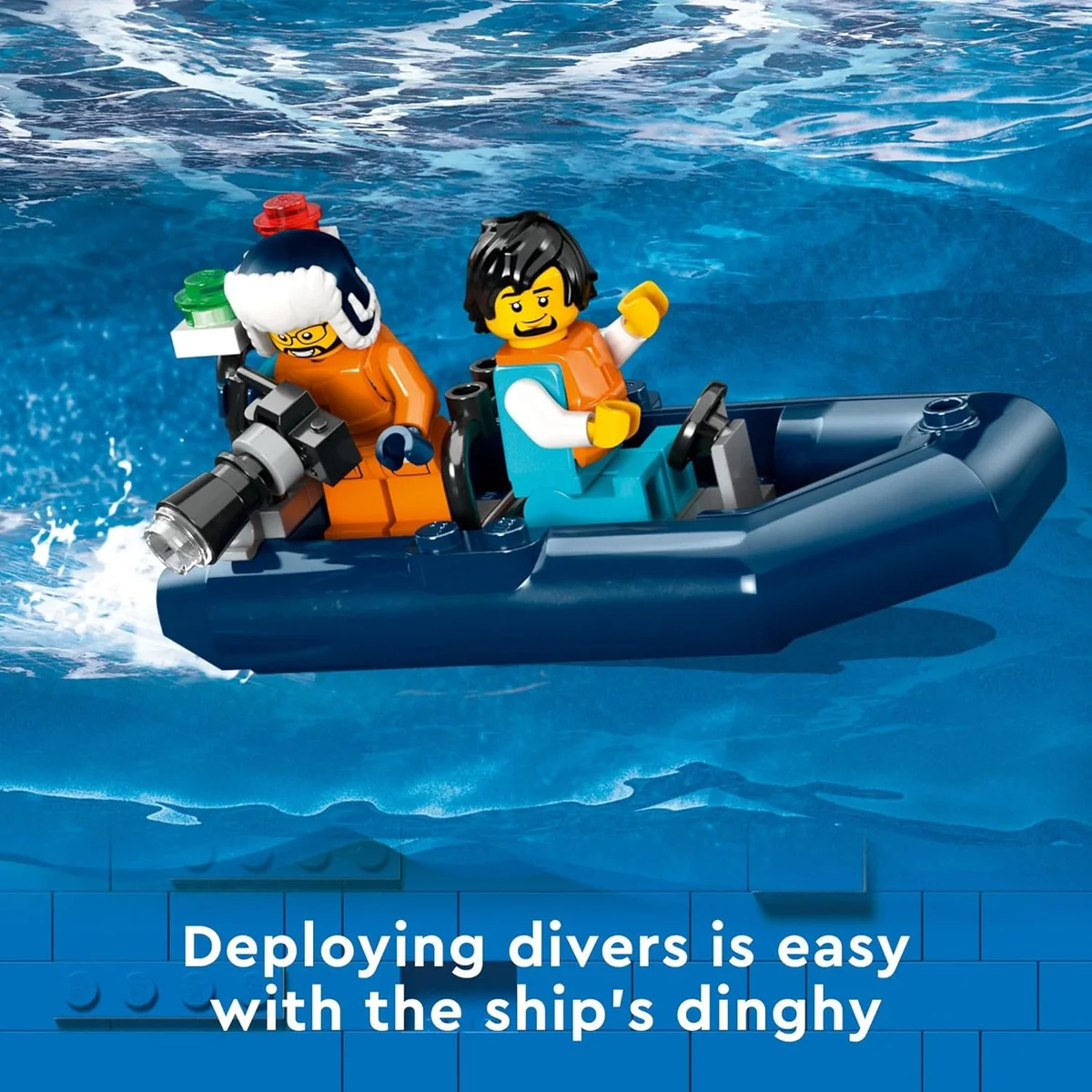 LEGO Arctic Explorer Ship 60368 Building Toy Set Floatable Boat Helicopter Dinghy New image 5