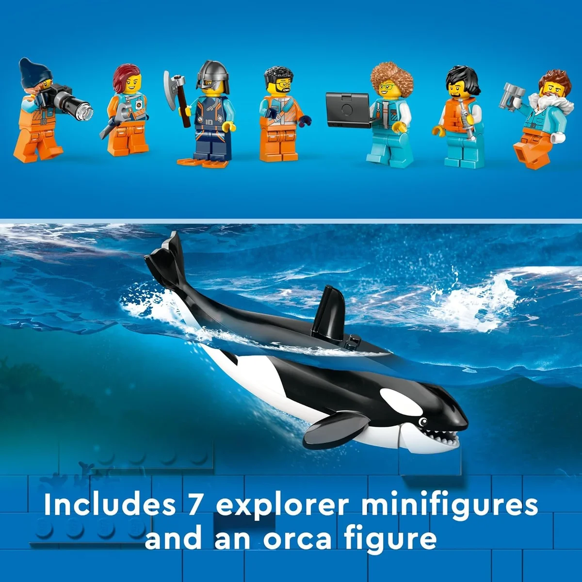LEGO Arctic Explorer Ship 60368 Building Toy Set Floatable Boat Helicopter Dinghy New image 6
