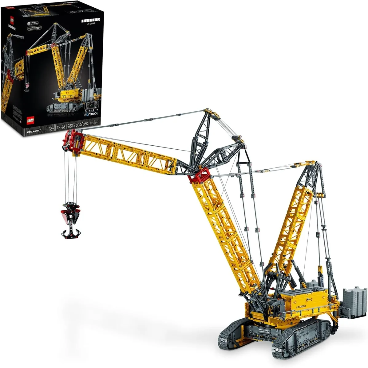 LEGO Liebherr Crawler Crane LR 13000 Model Kit 2,883 Pieces Yellow/Grey New
