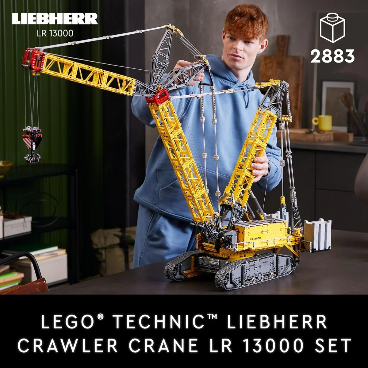 LEGO Liebherr Crawler Crane LR 13000 Model Kit 2,883 Pieces Yellow/Grey New image 2