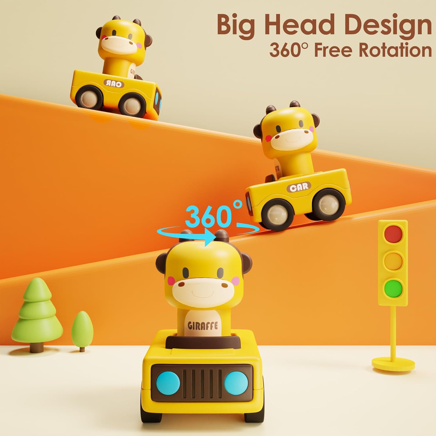 iPlay, iLearn Press to Go Car Toys 0823 4pcs Lightweight ABS Multicolors New image 3