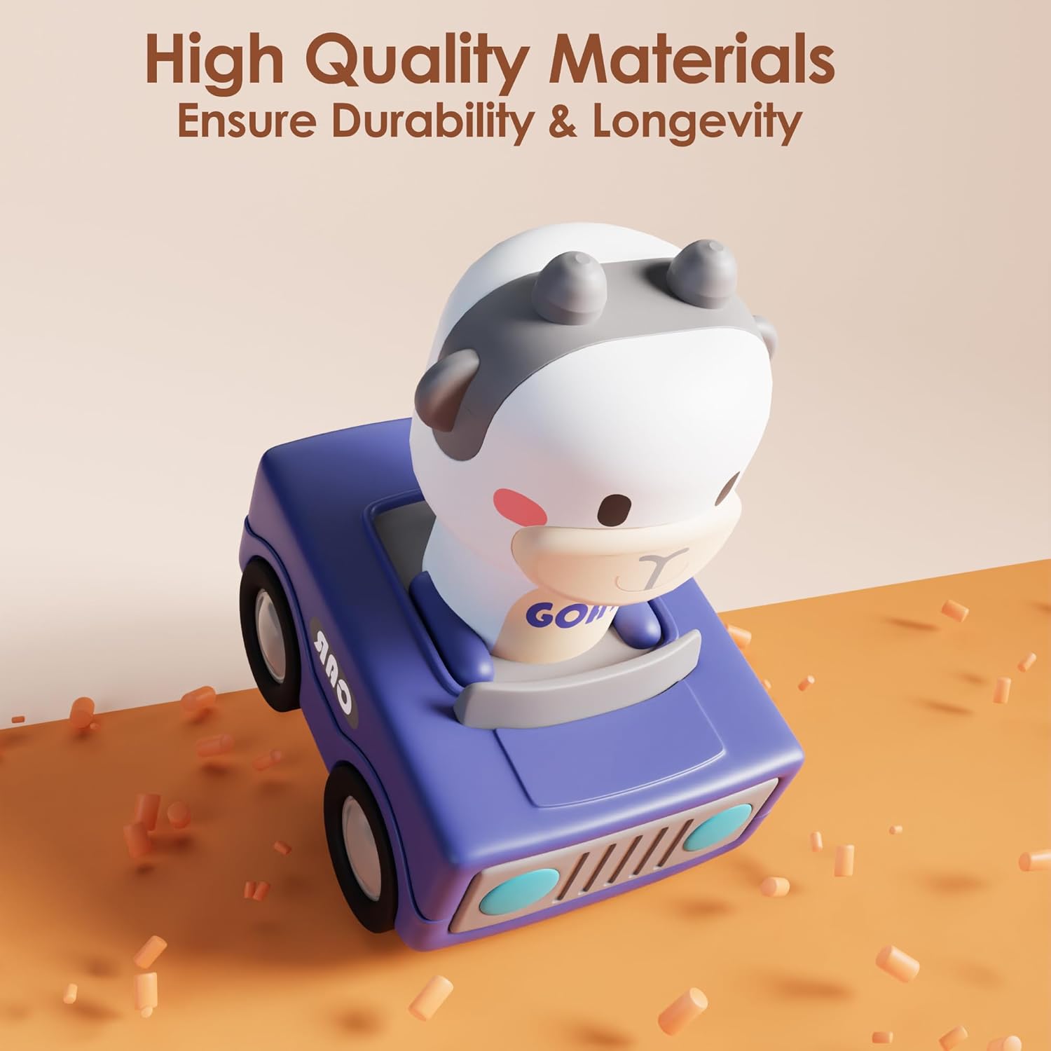 iPlay, iLearn Press to Go Car Toys 0823 4pcs Lightweight ABS Multicolors New image 4