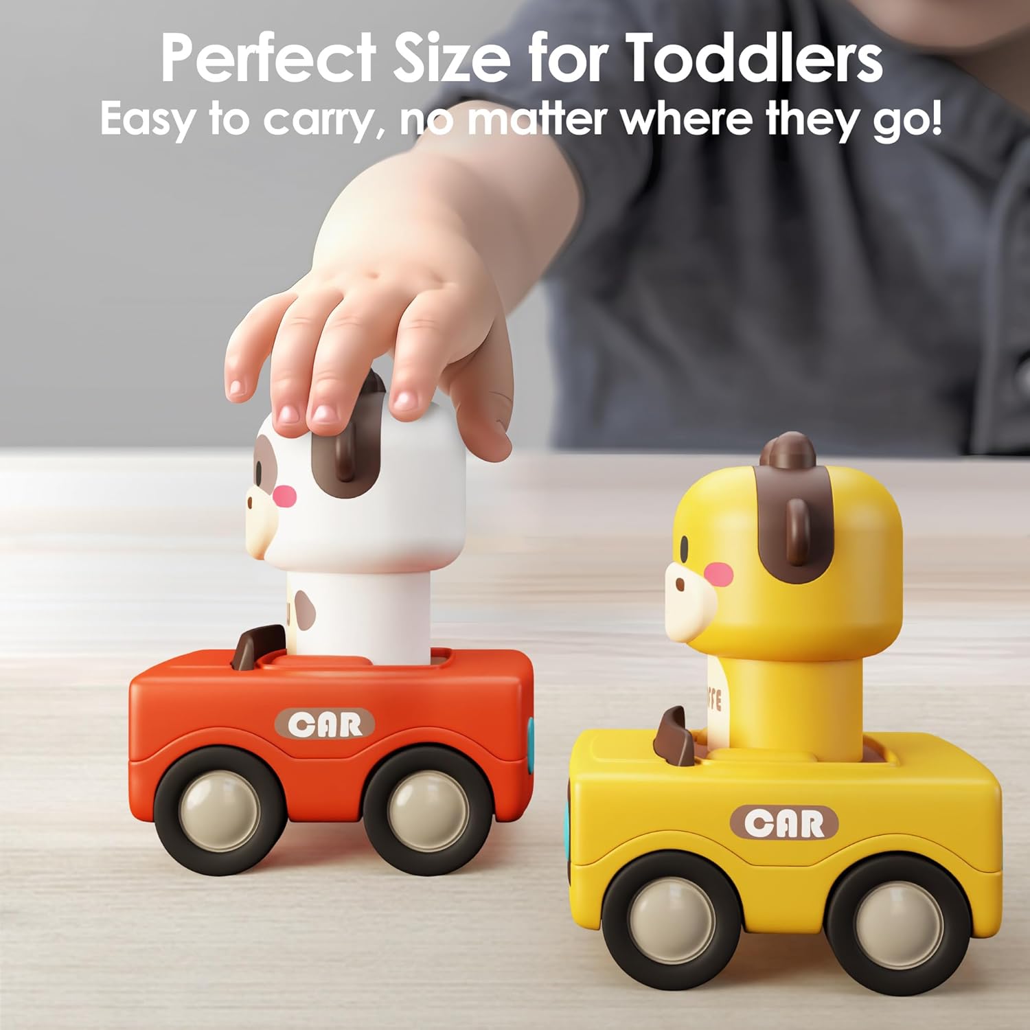 iPlay, iLearn Press to Go Car Toys 0823 4pcs Lightweight ABS Multicolors New image 5