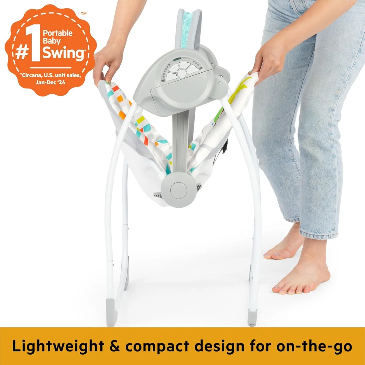 Bright Starts Playful Paradise Portable Baby Swing 13069 6 Speeds Music Unisex New image 2