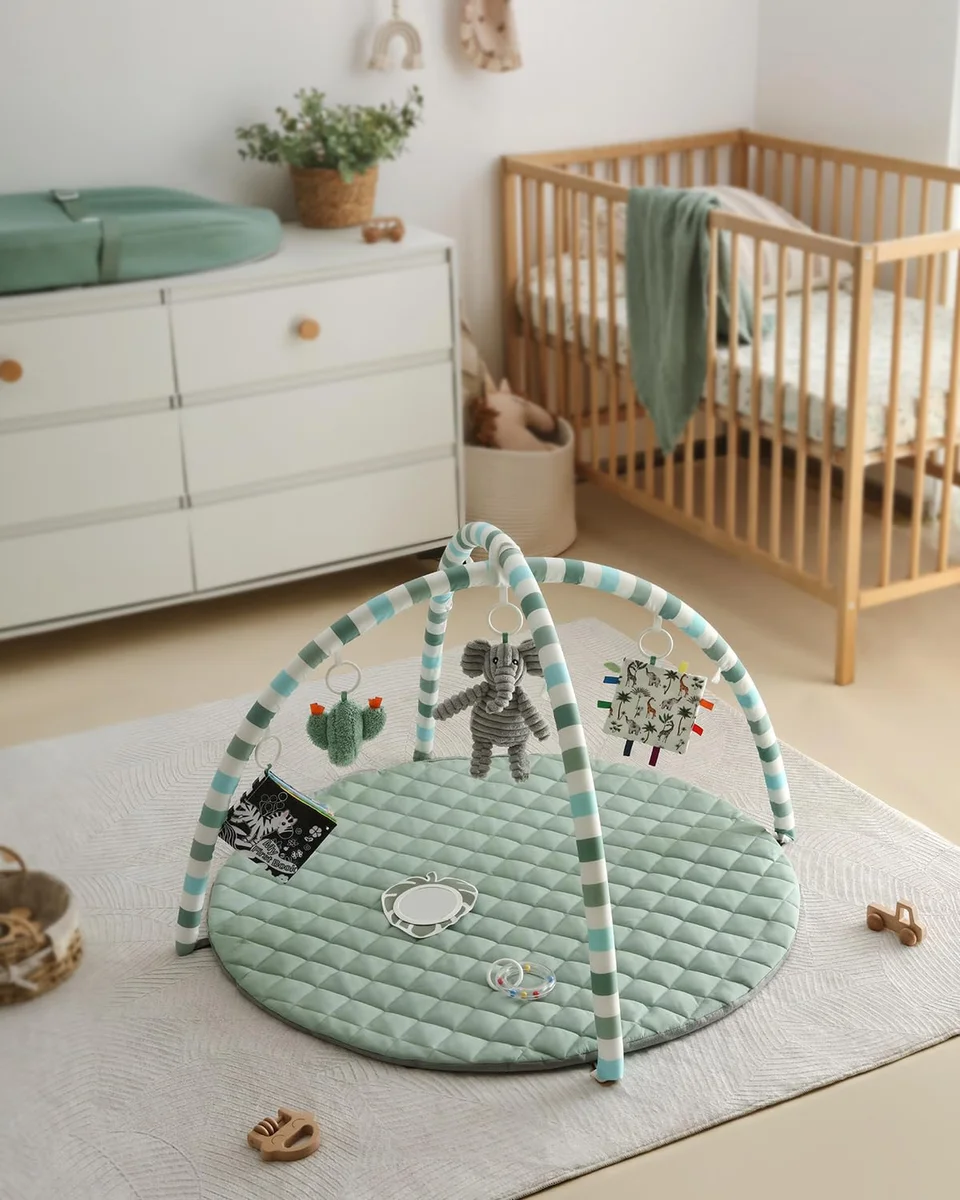 Blissful Diary Baby Play Gym Mat YXTLYY 6 Detachable Toys 33.46"L x 33.46"W Sage Green New image 8