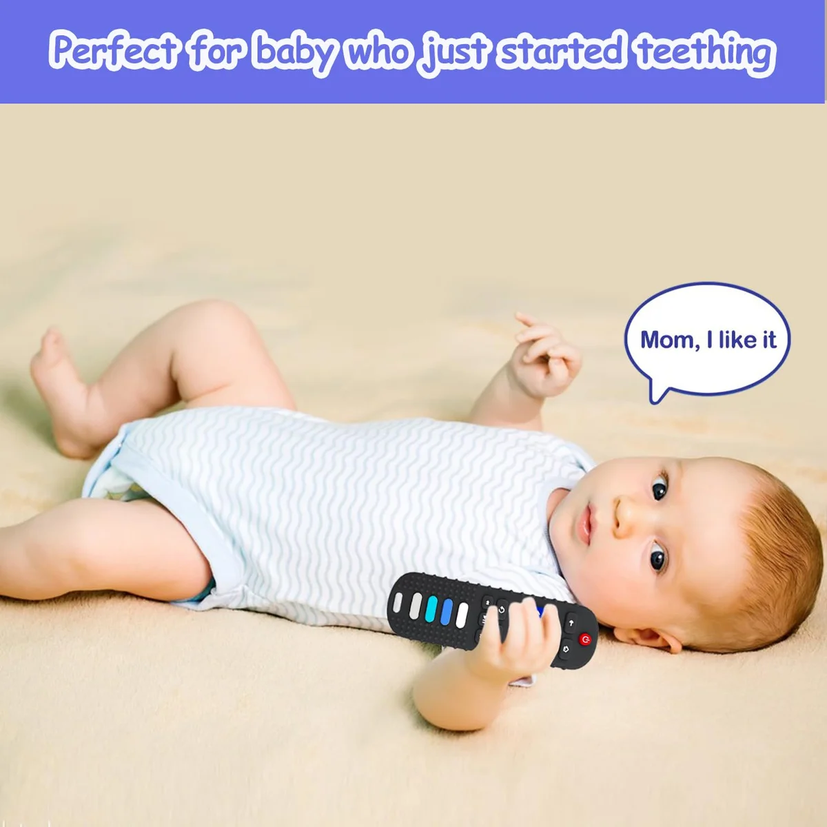 ROBBEAR Baby Teething Toys TV Remote Teether Food Grade Silicone Pink RC New image 4