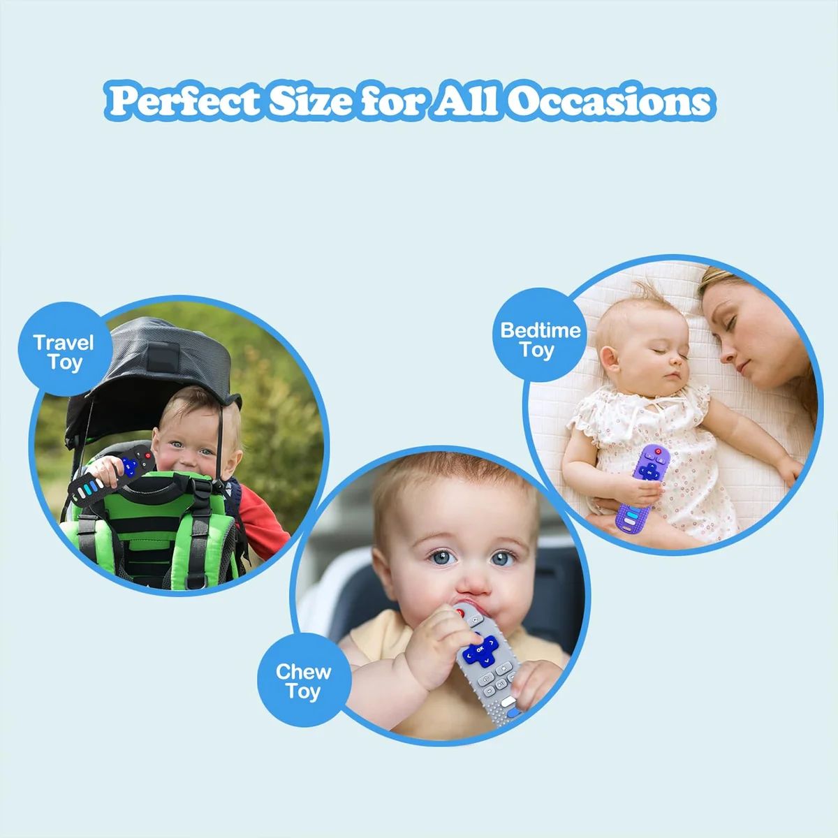 ROBBEAR Baby Teething Toys TV Remote Teether Food Grade Silicone Pink RC New image 8