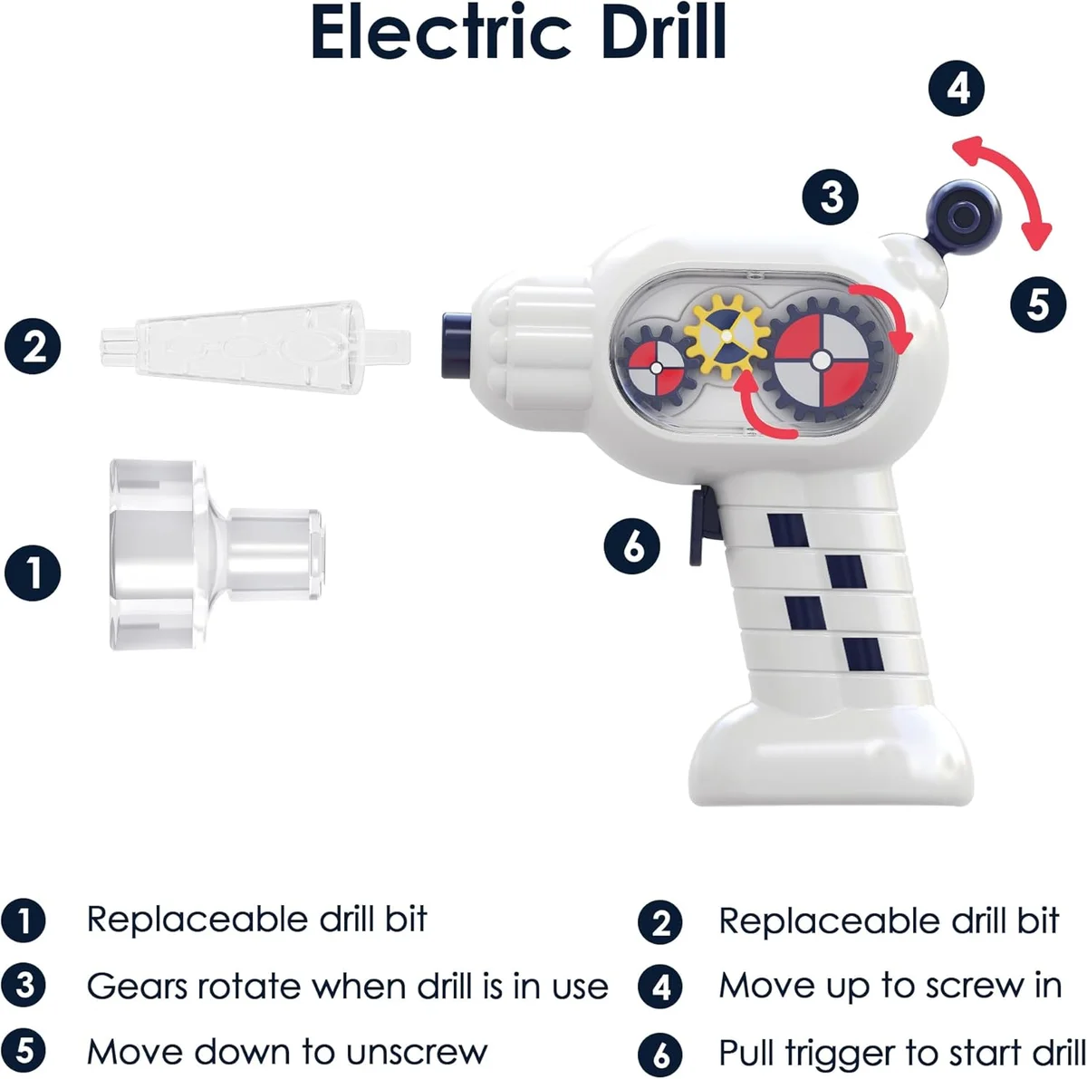 iPlay, iLearn Rocket Outer Space Toy Playset Model 0414 - STEM Educational Toy with Electric Drill - New image 6
