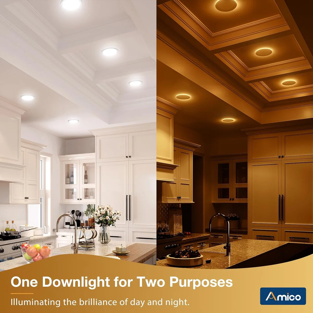 Amico 12 Pack 6 Inch LED Recessed Ceiling Light RD11-06-12-UC5-DN-WH 12W Dimmable 5CCT White New image 2