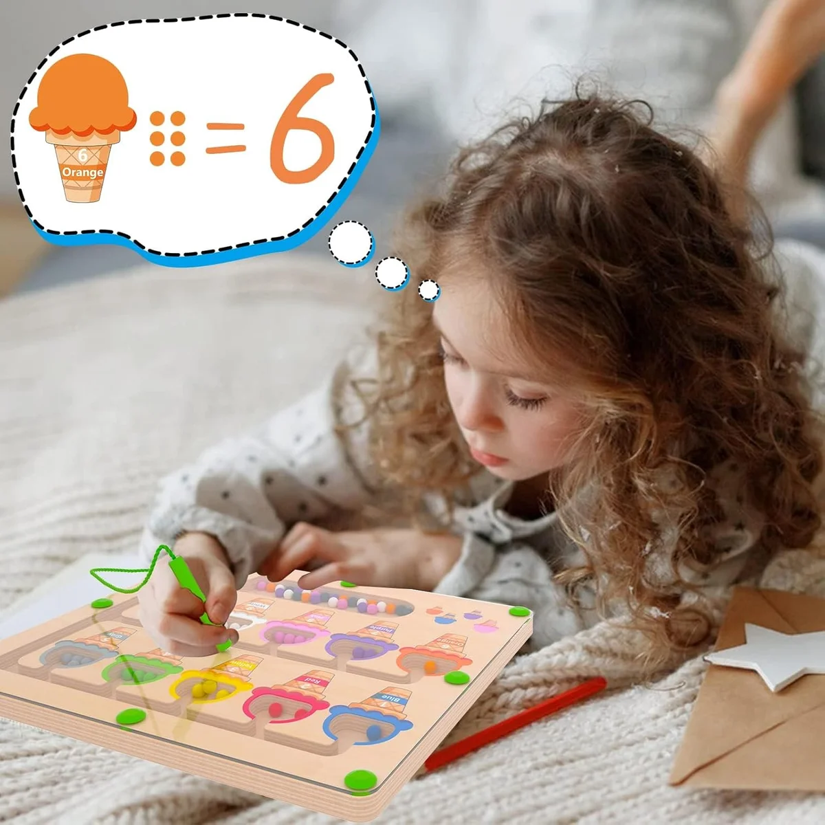 MTYOKILN Magnetic Color & Number Maze Puzzle Board MT5048 - Montessori Learning Toy for Ages 2-4 - New image 3