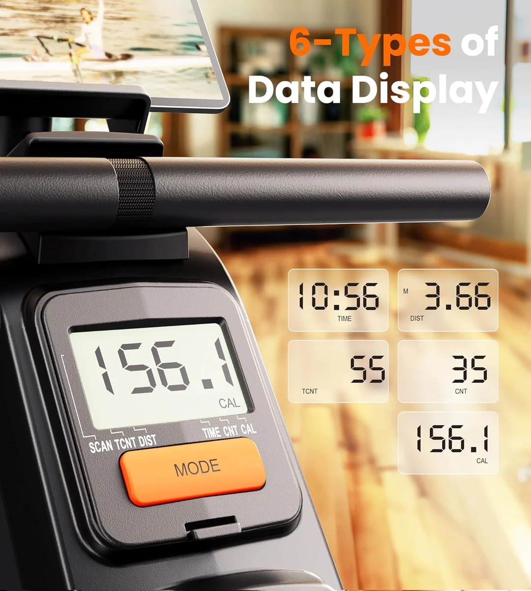 YOSUDA Magnetic Rowing Machine Rower Bluetooth App Supported Comfortable Seat Cushion 01-Magnetic Rower New image 5