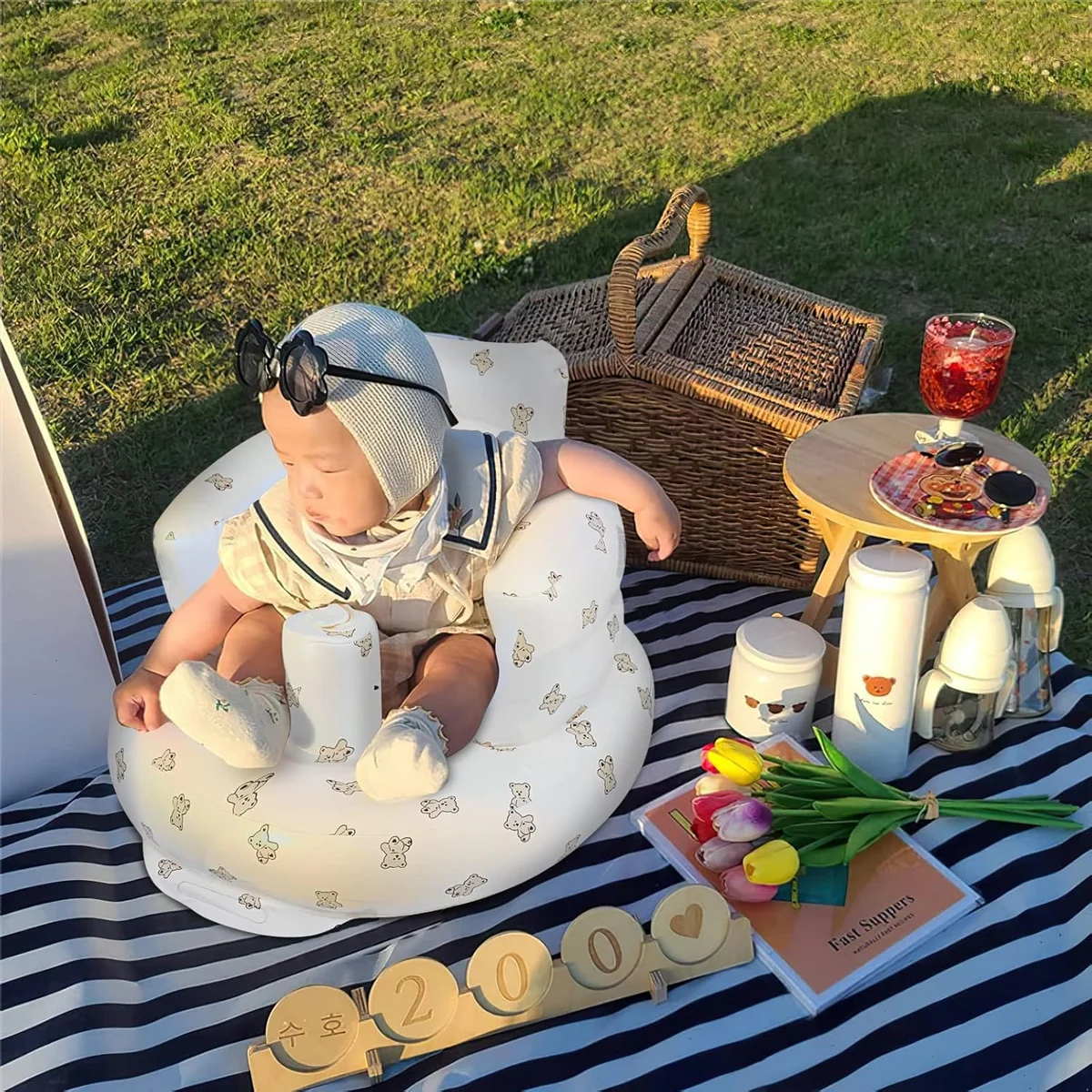 EKEPE Inflatable Baby Seat BIS-B for Babies 3 Months & Up 66 lbs Capacity Bear New image 2