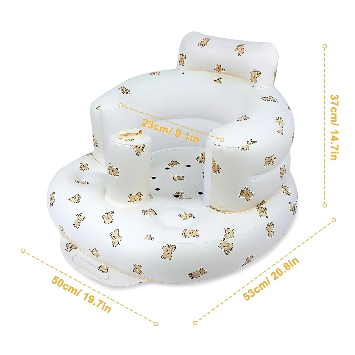 EKEPE Inflatable Baby Seat BIS-B for Babies 3 Months & Up 66 lbs Capacity Bear New image 4