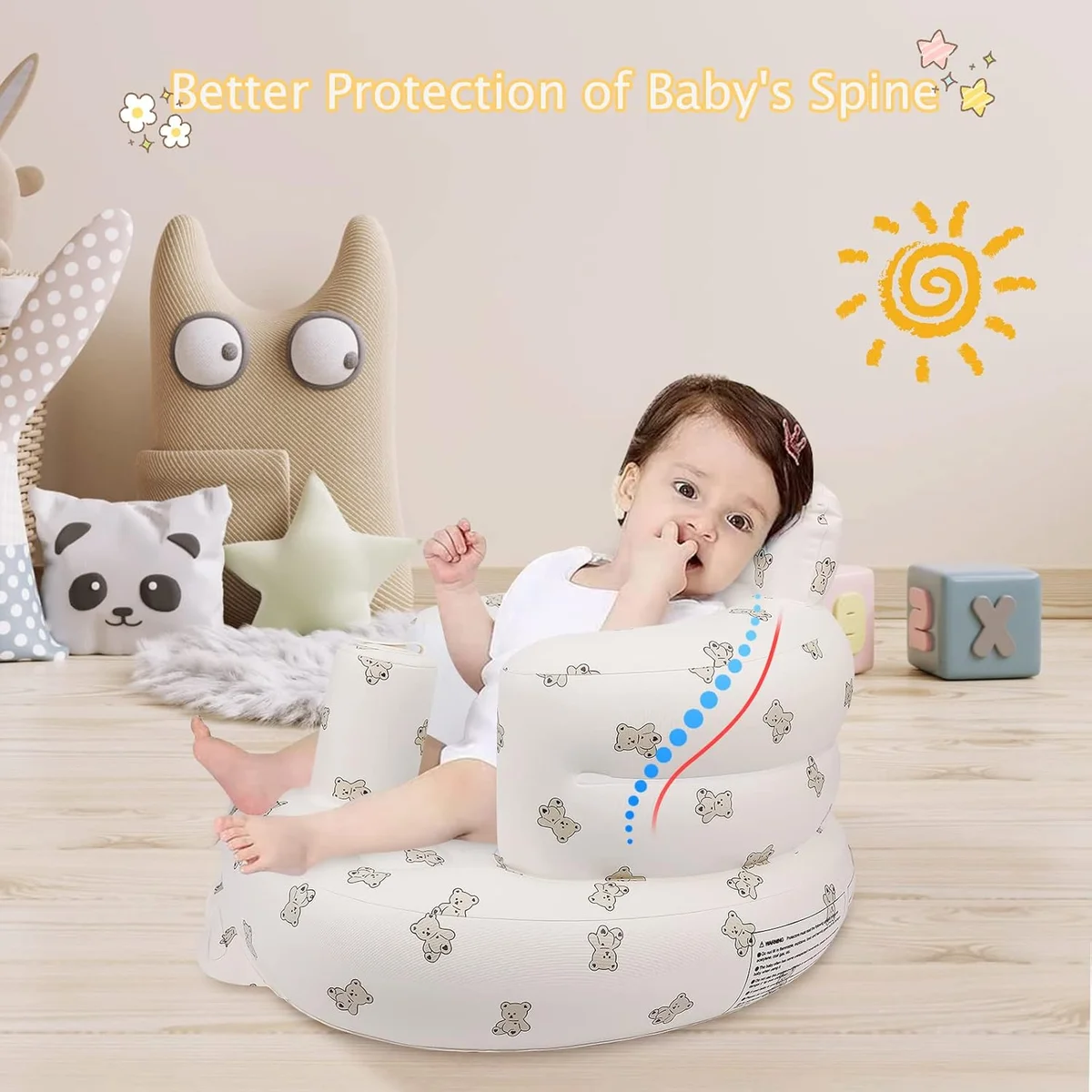 EKEPE Inflatable Baby Seat BIS-B for Babies 3 Months & Up 66 lbs Capacity Bear New image 5