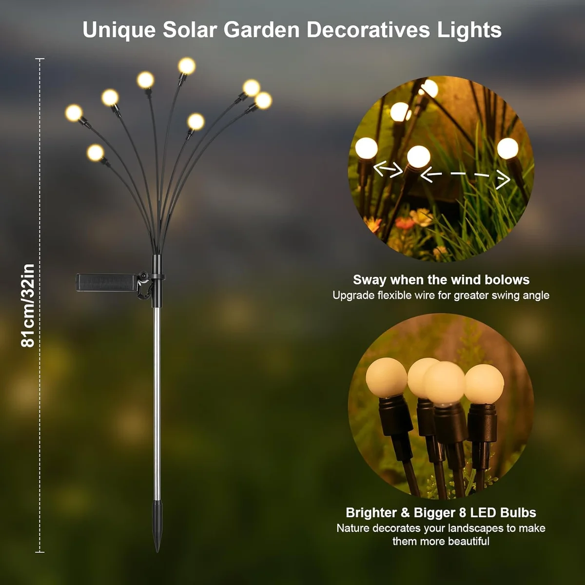 ASMAD Solar Garden Lights 32 LEDs SG-lights-01 Warm White New image 3