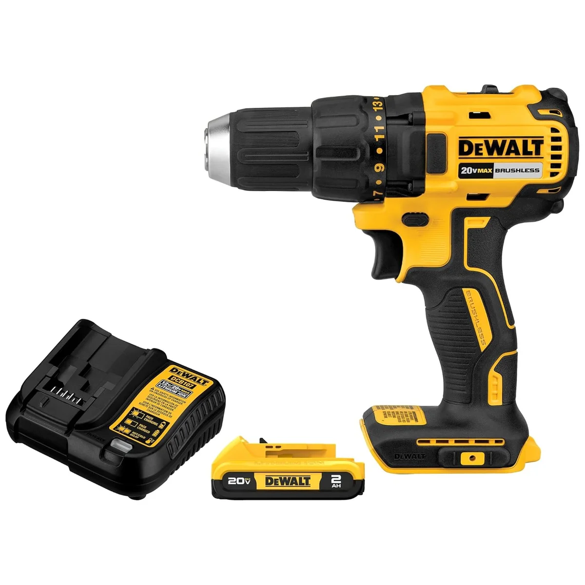 DEWALT 20V MAX Cordless Drill Driver DCD777D1 1/2 In 2-Speed Yellow New