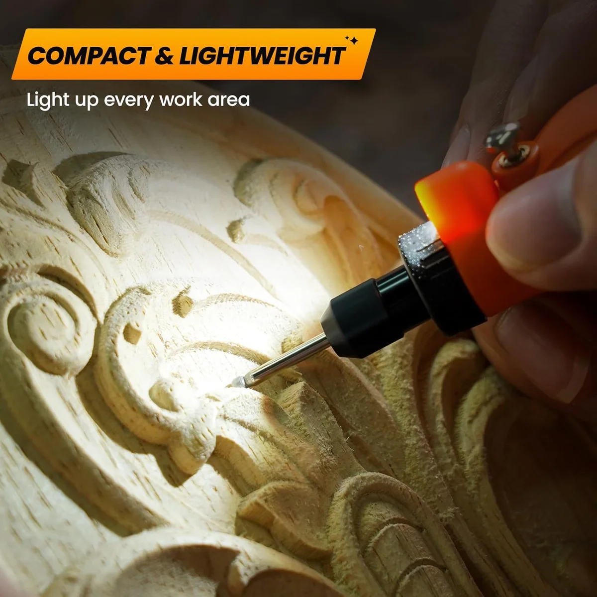 HARDELL Mini Cordless Rotary Tool DM12405ORANGEH-1-es 5-Speed USB Charging 3.7V - New image 5
