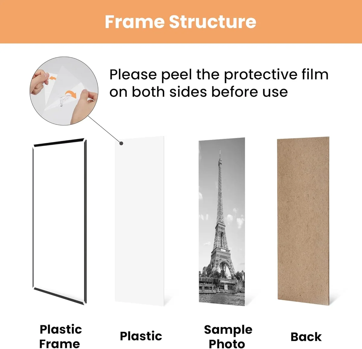 upsimples 24x36 Poster Frame Black 3 Pack Model FUP0301069 Slide-In Strips, Lightweight, Scratch-Proof - New image 6